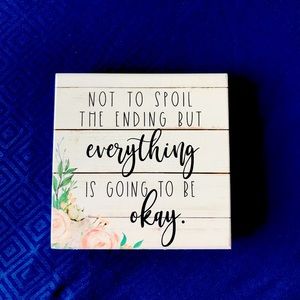 NWOT White Rustic Square Wood Sign